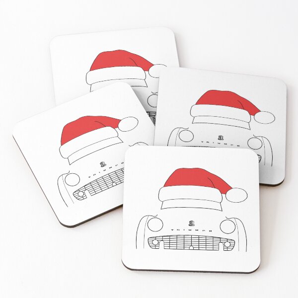 Item preview, Triumph TR3 classic car Christmas hat edition black designed and sold by soitwouldseem.