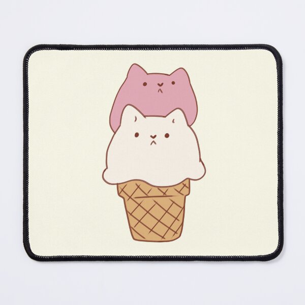 Item preview, Cute Ice cream cat strawberry and vanilla designed and sold by Mayarart.