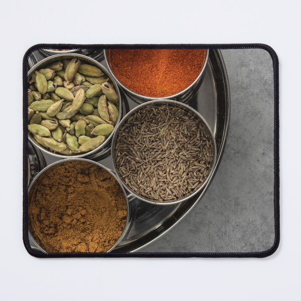 Item preview, Indian Spice Tin (masala dabba), on grey concrete  designed and sold by bailey-cooper.