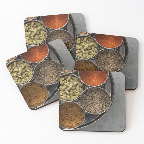 Item preview, Indian Spice Tin (masala dabba), on grey concrete  designed and sold by bailey-cooper.