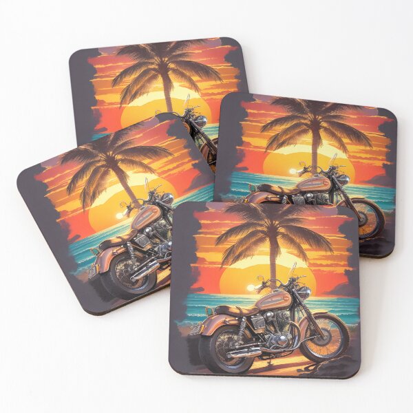 Item preview, Riding into Sunset: Motorcycle Bliss on the Coast designed and sold by Ceemko's Vintage Corner.
