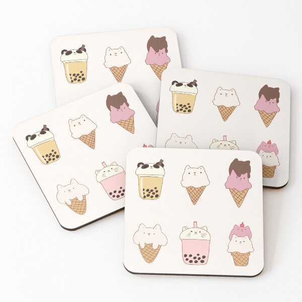 Item preview, Ice cream cats and boba drinks  designed and sold by Mayarart.