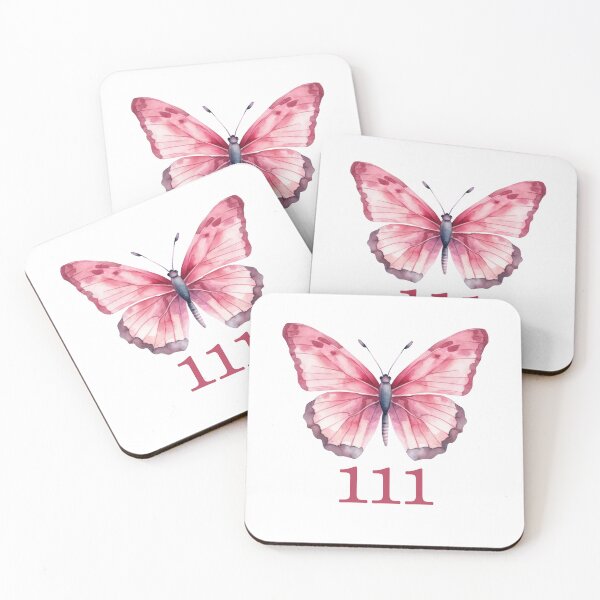 Item preview, 111 Twin Flame Number Pink Butterfly Sticker designed and sold by MuditasEyes.