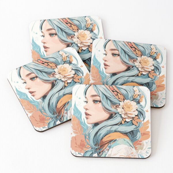 Aperçu de l'œuvre portrait fille et fleur créée et vendue par Sonata-Store.