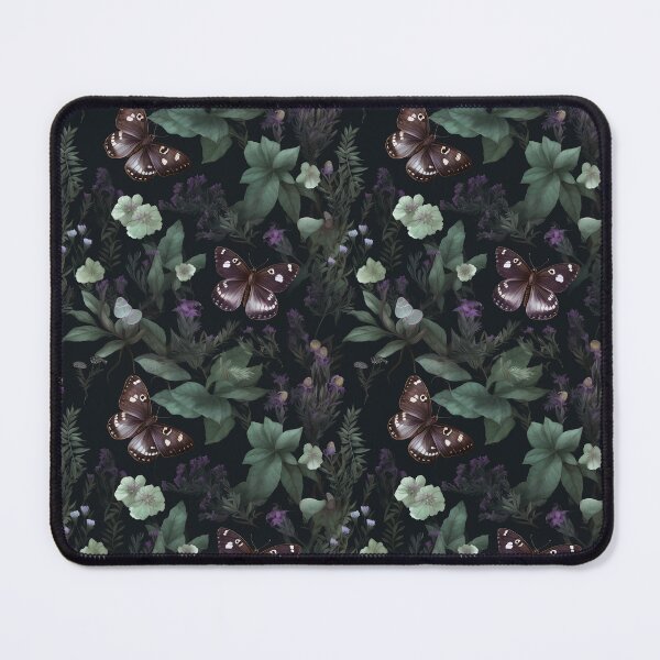 Item preview, Dark Forest with Butterflies and Lilac Purple Flowers designed and sold by Jess Purser.