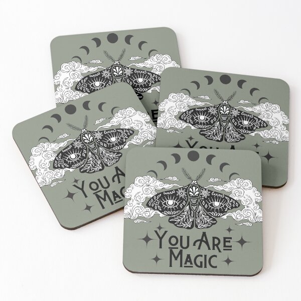 Item preview, You are Magic Moth Moon Stars Green designed and sold by Madeleine39.