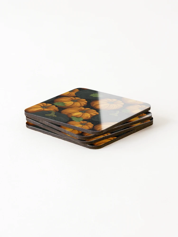 Thumbnail 4 of 5, Coasters (Set of 4), Pumpkin Pattern 25 designed and sold by DigitalPatternx.