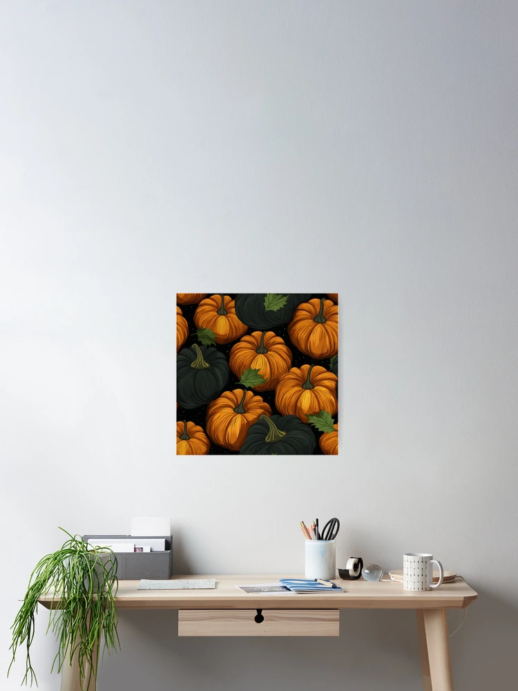 Thumbnail 2 of 3, Poster, Pumpkin Pattern 25 designed and sold by DigitalPatternx.