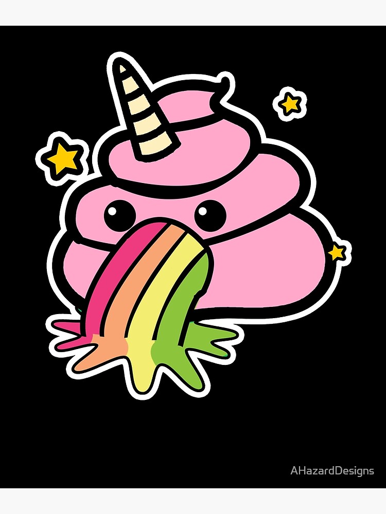 Unicorn Poop Emoji Funny Poop Emoji by AHazardDesigns