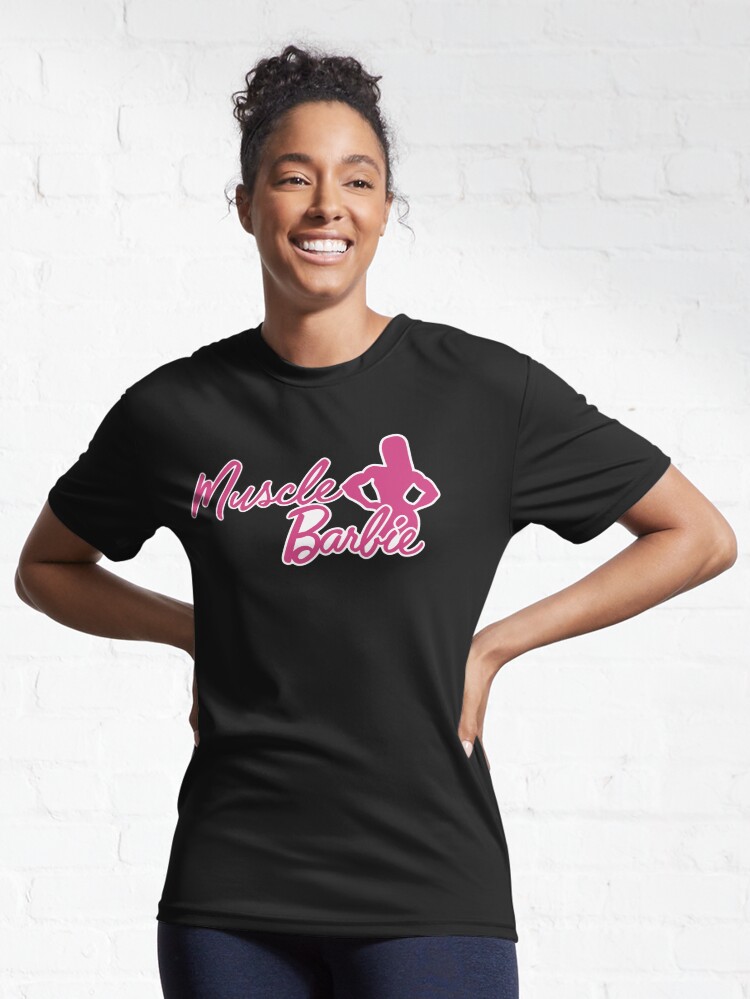 Muscle Barbie in Pink Active T-Shirt for Sale by ghost-hugs