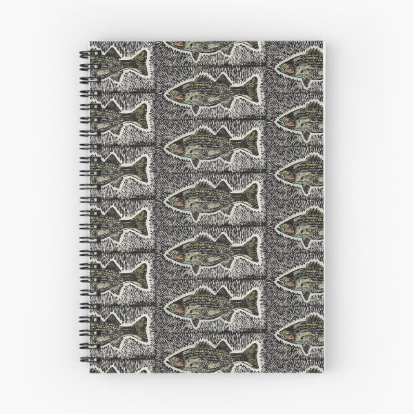 Item preview, Catch of the Day Watercolor Linoleum Fish Print with Background designed and sold by TinaNadeemArt.