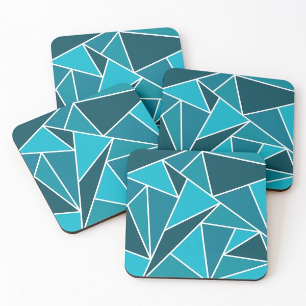 Item preview, Teal Geometric Triangles Pattern designed and sold by art-by-soma.