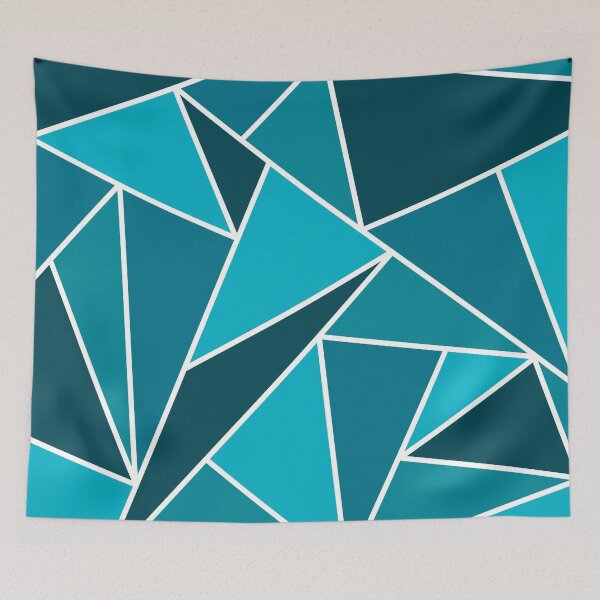 Item preview, Teal Geometric Triangles Pattern designed and sold by art-by-soma.