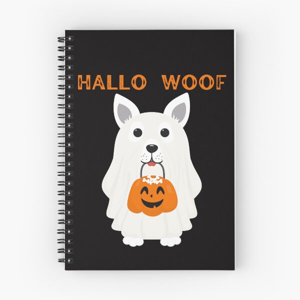 Aperçu de l'œuvre Funny Cute Halloween - Hallo Woof Ghost Dog vacances d'automne créée et vendue par AbstractCL.
