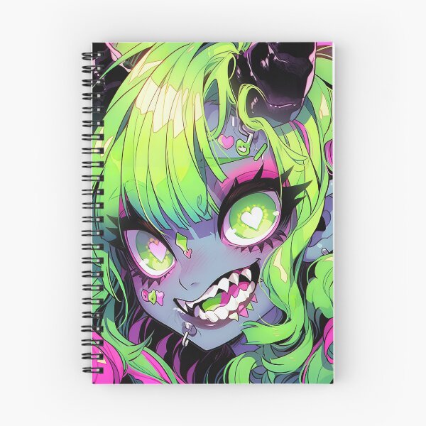 Item preview, Snarling Heart Eyed Demon Anime Girl designed and sold by bubblegoth.