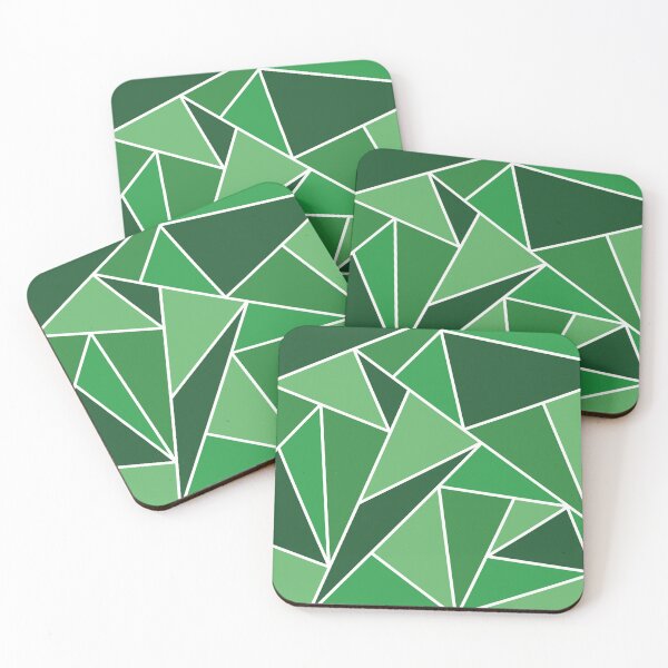 Item preview, Green Geometric Triangles Pattern designed and sold by art-by-soma.