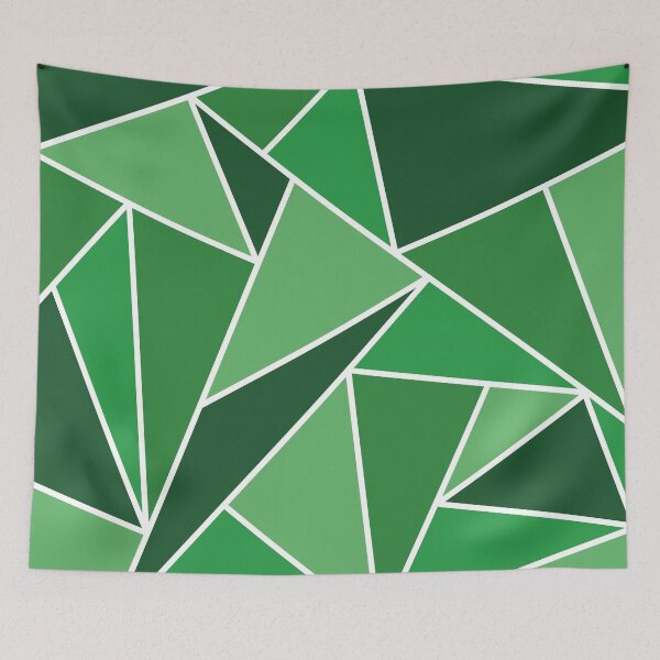 Item preview, Green Geometric Triangles Pattern designed and sold by art-by-soma.