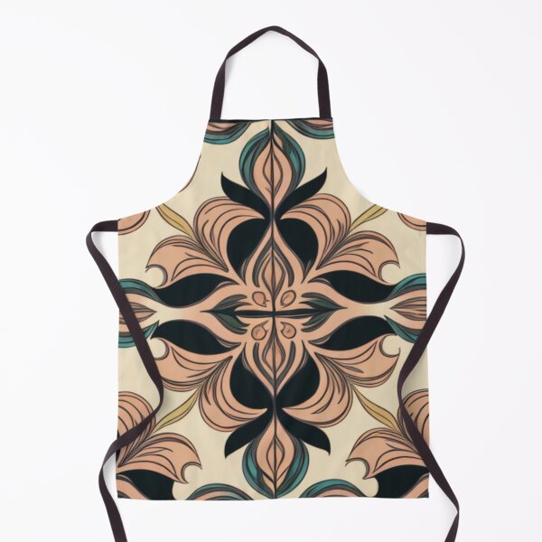 Item preview, Dark brown and teal mandala pattern on a pale background designed and sold by BirdsnStuff.