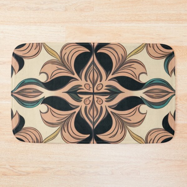 Item preview, Dark brown and teal mandala pattern on a pale background designed and sold by BirdsnStuff.