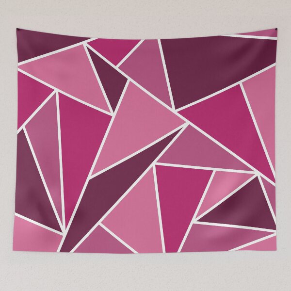 Item preview, Pink Geometric Triangles Pattern designed and sold by art-by-soma.