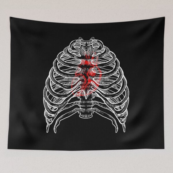 Item preview, Heart in ribcage designed and sold by BubonicCowboy.