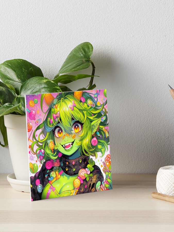 Kawaii Pink and Blue Lolita Fashion Anime Girl Art Board Print for Sale by  bubblegoth