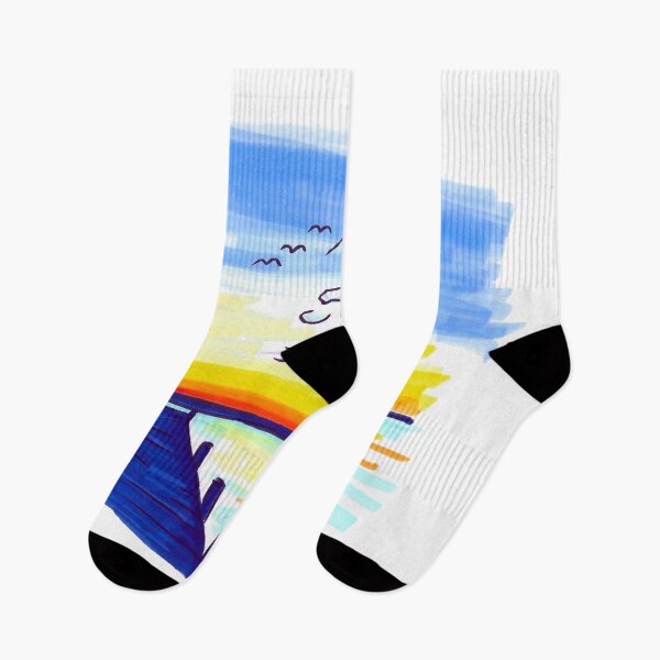 Item preview, Sunset by the sea with seagulls designed and sold by Anmioma.