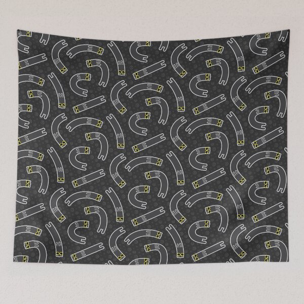 Item preview, Swirly Black Cat Pattern designed and sold by KawaiiKolors.