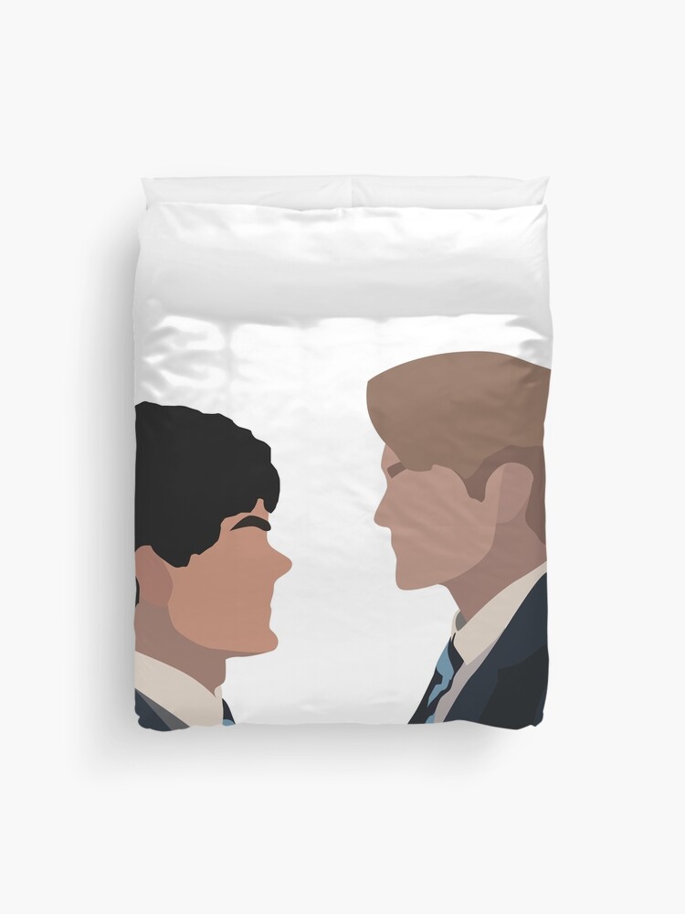 Thumbnail 1 of 2, Duvet Cover, Nick and Charlie School Season 2 designed and sold by woefultoad.