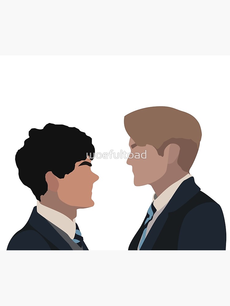 Thumbnail 2 of 2, Duvet Cover, Nick and Charlie School Season 2 designed and sold by woefultoad.