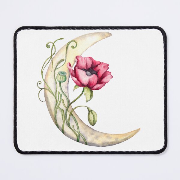 Item preview, Watercolour moon with poppy blossom designed and sold by Darya Bogatskaya79.