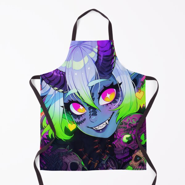Item preview, Creepy Cute Smiling Colorful Demon Anime Girl designed and sold by bubblegoth.