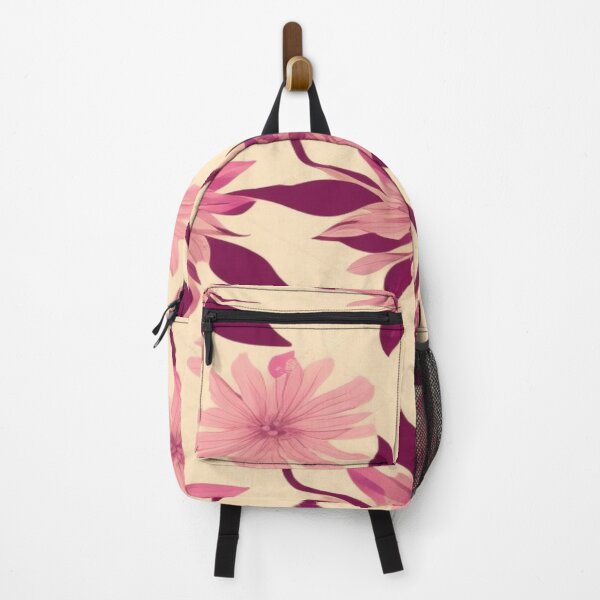 Item preview, Soft pink and dark red flower pattern on a light pink background designed and sold by BirdsnStuff.