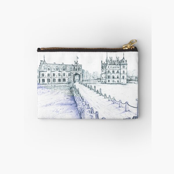 Item preview, Egeskov Castle Drawing, Denmark, Sapphire-green - A Fairytale Escape to Danish Grandeur designed and sold by studioSharonKay.