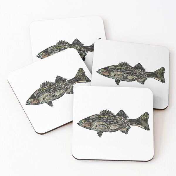 Item preview, Catch of the Day Watercolor Linoleum Fish Print without Background designed and sold by TinaNadeemArt.