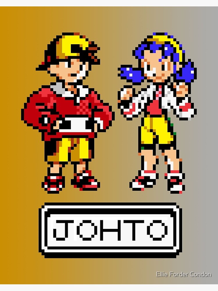 Pokemon Gold/silver/crystal: Johto Trainers & Starters Print