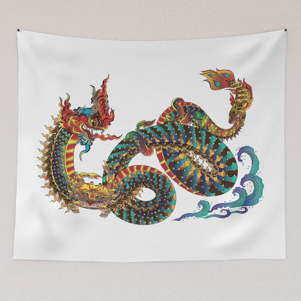 Item preview, Dragon, King Nagas, Serpent, Siamese Dragon, Modern Thai Art, Thai literature, Souvenir, Amazing Thailand designed and sold by Kasalongdesign.