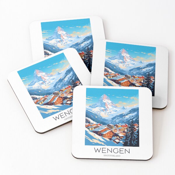 Item preview, A Pop Art Travel Print of Wengen - Switzerland designed and sold by StudioRedKoala.