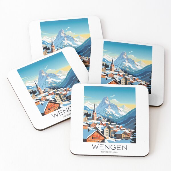 Item preview, A Pop Art Travel Print of Wengen - Switzerland designed and sold by StudioRedKoala.