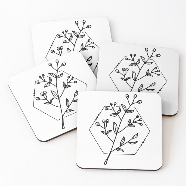 Item preview, Geometric Line Art Plant- Hexagon designed and sold by nkarynne.