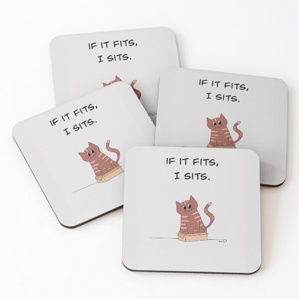 Item preview, If It Fits I Sits Cat Digital Art designed and sold by Millie Davis.
