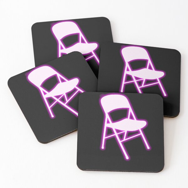 Item preview, White Folding Chair Neon Pink Funny Trending Design  designed and sold by ZANNIX.