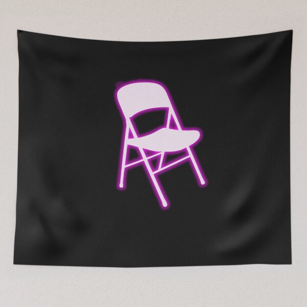 Item preview, White Folding Chair Neon Pink Funny Trending Design  designed and sold by ZANNIX.