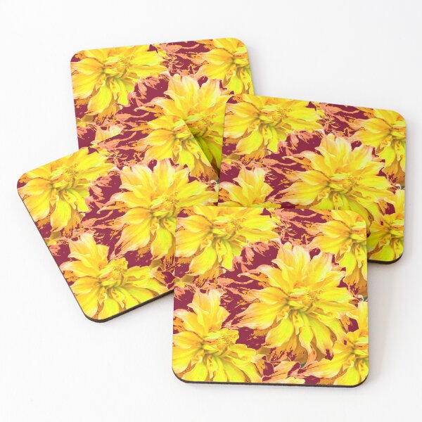 Item preview, YELLOW DAHLIA FLORAL PATTERNS DESIGN ART designed and sold by sharlesart.