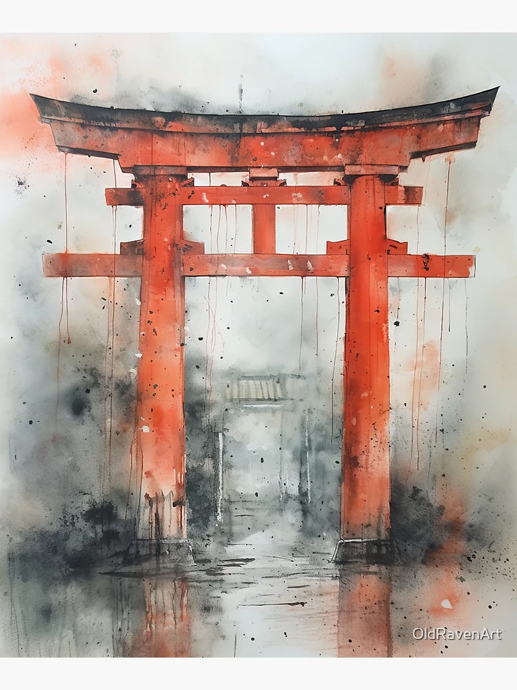 Watercolor Kyoto, Japan Torii Gate, Japanese Art, Japanese Wall Art, Shinto  Shrine Art, Buddhist Temple Art, Edo Art Mounted Print for Sale by  OldRavenArt