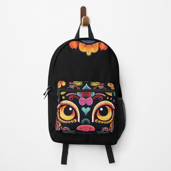 Item preview, Sugar cat skull dia de los muertos - mexican flowers and skull designed and sold by LatinoPower.