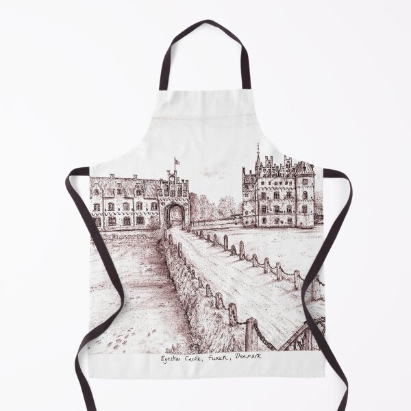 Item preview, Egeskov Castle Drawing, Denmark, Rust - A Fairytale Escape to Danish Grandeur designed and sold by studioSharonKay.