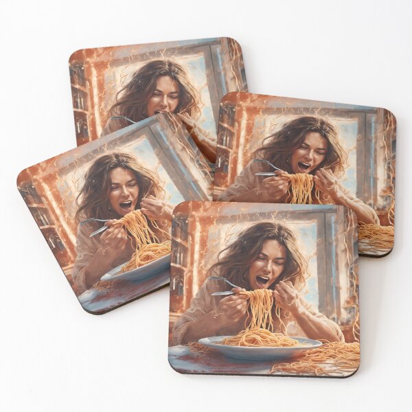 Item preview, Woman eating spaghetti designed and sold by simaso.
