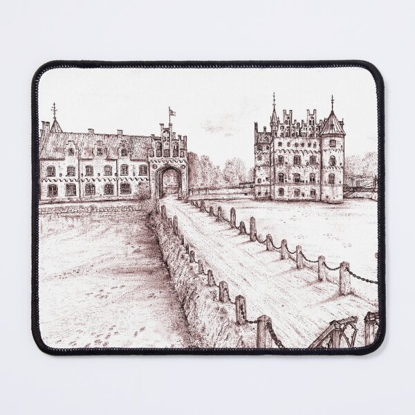 Item preview, Egeskov Castle Drawing, Denmark, Rust - A Fairytale Escape to Danish Grandeur designed and sold by studioSharonKay.