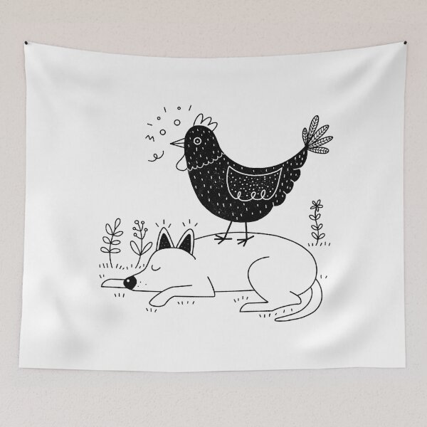 Item preview, Hen Walking On A Sleeping Dog designed and sold by deerydeer.
